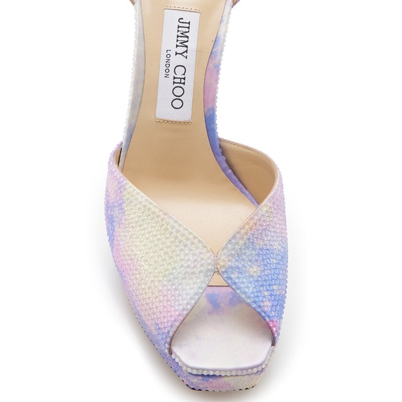 Jimmy Choo *RareNWT Exclusive Sacaria Crystal-Embellished Satin Platform Sandals - Picture 5 of 8